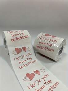 Joivida [1 Roll Of "I Love You" Toilet Paper] "I Love You From Top To Bottom" Toilet Paper Roll, Decorative Love Themed Paper Product, Universal Holiday Gift, No Electricity Required, Feather Free, Suitable For Anniversaries, Weddings, Party Decorations, Valentine's Day, Etc., Suitable For 14 Years Old And Above - Multicolor - View 7