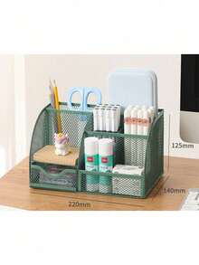 办公桌抽屉整理器，经典网格抽屉，金属笔筒，大空间，多用途桌面整理器，适用于办公室、家庭、学校用品（白色，1 个装）返校 - 白色 - 查看 9