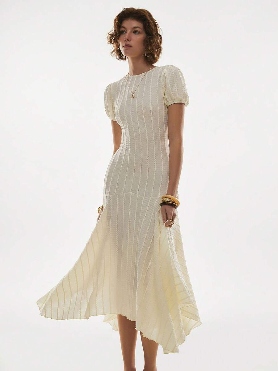 Poéselle 女士纯色简约日常圆领短袖连衣裙