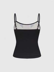 ROMWE Grunge Punk 女士 Y2K 复古英国国旗印花水钻铆钉吊带背心 - 黑色 - 查看 2