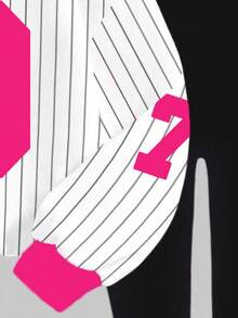 Slaydiva 2pcs/Set Casual Loose Crew Neck Sweatshirt And Skinny Leggings Pants Carnival - Hot Pink - View 4