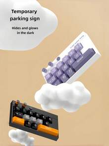 MINKOJA 1件装优雅汽车停车号码牌键盘式滑动盖设计可调节数字夜间可见反光粘性底座汽车配件圣诞节礼物创意驾驶员必备