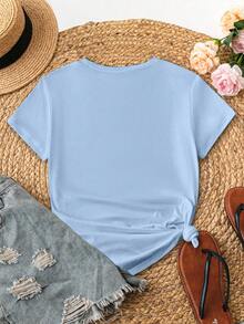 Resyla Standard Fit Short Sleeve Round Neck Casual Summer T-Shirt With All-Over Daisy Floral Print - Multicolor - View 2