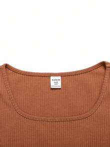 SHEIN 少女撞色印花短袖连衣裙 - 彩色 - 查看 6