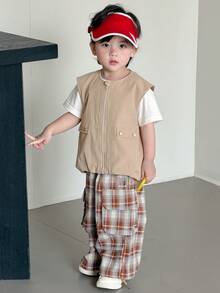 DAZY Toddler Boys' Solid Color Sleeveless Casual Vest