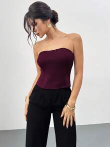 Firerie Women's Casual Elegant Tight-Fitting Camisole Top, Autumn/Winter Layering Undershirt, Classic Wardrobe Essential - Red Violet - View 5