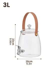 1 Set, Summer Household Cold Water Pitcher, With Faucet, Large Capacity, Refrigerator, Cold Water Pitcher, Fruit Tea Pitcher, Household Water And Beverage Container, Ice Water Cup For Juice. - Transparent - View 13