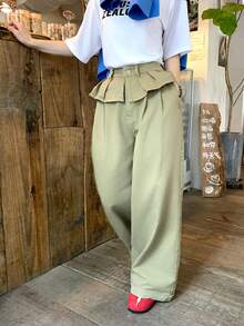 DAZY Women's Casual Loose Ruffled Hem Denim Jeans - Blue - View 5