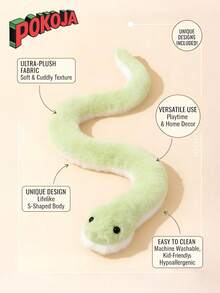 POKOJA LAND - BESTSELLERS 1 件装 - 青色毛绒蛇玩偶，逼真柔软，适合恶作剧、恶搞等场合，是送给孩子、生日、万圣节、圣诞节、家居装饰的理想礼物，也适合春夏使用。 - 彩色 - 查看 2