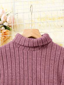 SHEIN Bộ 2 chiếc áo thun dài tay dệt kim họa tiết dành cho thiếu nữ, thoải mái và đa năng, phù hợp mặc ở nhà và ngoài trời. - Hồng - Xem 5