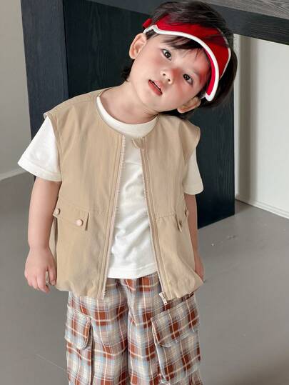 DAZY Toddler Boys' Solid Color Sleeveless Casual Vest