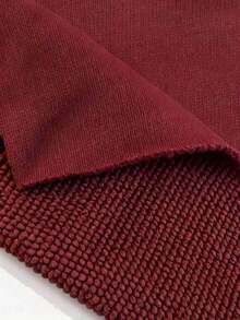 SHEIN Áo nỉ kẻ sọc in chữ và số thoải mái khi đi làm hàng ngày dành cho nữ, Xuân/Thu - Màu Đỏ Sâu - Xem 4