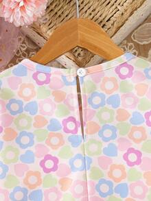 SHEIN 女童复古花卉蕾丝边长袖连衣裙，秋季 - 彩色 - 查看 6