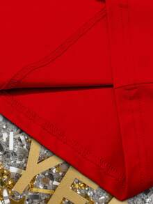 Manfinity Homme Men's Casual 2026 New Year Slogan Print Short Sleeve T-Shirt - Red - View 5