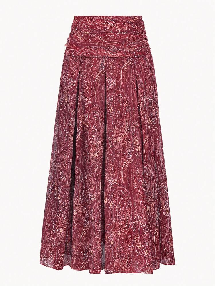 MOTF STUDIO WOMEN'S PAISLEY PRINT PLEATED SKIRT