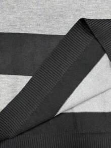 Manfinity Homme 男士撞色条纹圆领短袖针织衫 男士夏季服装 男士度假服装 黑白服装 男士度假两件套 男士休闲两件套 条纹 - 灰色 - 查看 8