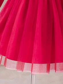 Roupas de Natal, Conjuntos de Outono para Meninas Jovens, Suéter de Tricô, Conjuntos de Outono, Top de Tricô com Vestido de Tule, Decoração de Flor 3D, Elegante e da Moda, Adequado para Uso Diário e Reuniões