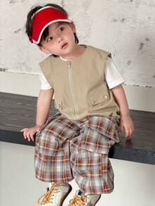 DAZY Toddler Boys' Solid Color Sleeveless Casual Vest