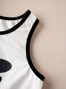 SHEIN How to Train Your Dragon Young Boy Comfortable Cartoon Dragon Print Contrast Trim Tank Top And Shorts Underwear Set, Summer - White - View 6