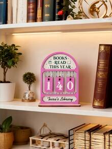 Joivida 1 PC Reading Challenge Tracker Pink Or Green Books Finished This Year Counter Mechanical Page Turner For Avid Readers Book Club Members Library Decor Study Accessory - Multicolor - View 7