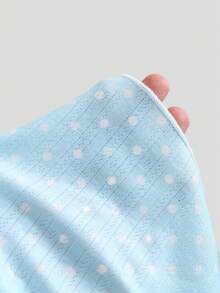 Sweetra 波点娃娃领针织印花波点蝴蝶结休闲修身罗纹边T恤，甜美可爱，春夏款 - 藍色 - 查看 4