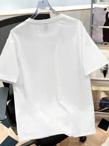 Manfinity Joysei 男女通用67字母印花白色圆领T恤（面料）男士图案T恤 - 白色 - 查看 3