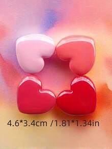 Joivida 1pc Heart-Shaped Cosmetic Pans, Empty Refillable Red & Pink Lipstick Eyeshadow Pressed Powder Cases, DIY Makeup Sample Containers For Concealer, Brow Powder, Highlighter - Multicolor - View 3