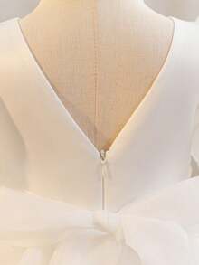 SHEIN Glamorique Kids Đầm công chúa thời trang, thanh lịch dành cho bé gái, thích hợp làm quà sinh nhật/kỷ niệm. - trắng - Xem 5