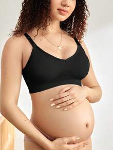 Moonlight&Mama 2pcs Maternity Seamless Non-Sagging Nursing Bras, Solid Color - Multicolor - View 5