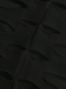 ROMWE Kawaii Sexy Super Elastic Hollow Out Lingerie Dress - Black - View 4