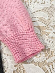 CovetEZ 女士马卡龙粉色泰迪熊毛衣，马卡龙粉色增添青春魅力！超级显瘦的颜色！可爱的圣诞家居服，适合秋冬季节穿着，女士舒适秋冬服装，2025秋冬女装系列 - 彩色 - 查看 7