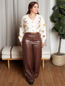 Lupita Cardoza Cottagecore 女士波西米亚刺绣开衫、长袖上衣 - 杏色 - 查看 3