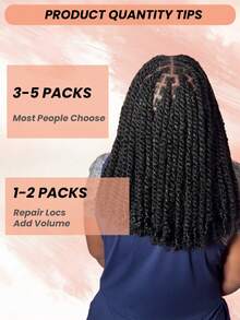 1PC Afro Kinky Bulk Human Hair Extension For Mini Twists Knotless BOHO Braids 3B Curly Braiding Human Hair Natural Black Color - Natural Black - View 6