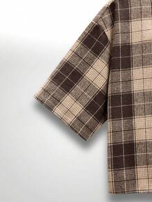 NEON BLANC Men's Plaid Short Sleeve Single-Breasted Casual Commuter Shirt