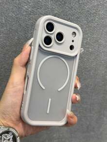 Funda de teléfono con protección de cámara translúcida mate, carga inalámbrica magnética compatible con iPhone 17 ProMax, 17Pro, 17Air, 17, 16, 15, 14, 13, 12, 11 Pro Max, cubierta trasera blindada - Gris - Ver 20
