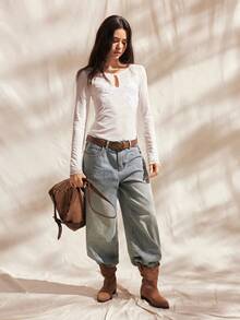 Easelle Summer Clothing Showcasing Sensuality Vintage Bohemian Style Crew Neck Embroidered Graphic Women T-Shirt Beautiful Top Blouse For Elegant Classy - White - View 5