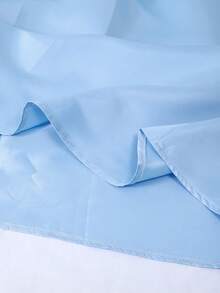 SHEIN Teen Girls' Off Shoulder Bowknot Fit & Flare Dress, Suitable For Banquet, Blue - Baby Blue - View 8