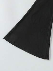 Sparklyn 三件套女士及少女黑色休闲运动舒适时尚裤装，个性化腰带设计，喇叭裤腿剪裁，适合室内/室外、派对、运动、旅行、上学等各种场合，春/秋/冬季皆宜。 - 粉色 - 查看 5