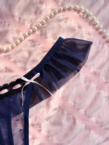 PetitDoll 1pc Women's Ruffled Sexy Thong Panty - Royal Blue - View 3