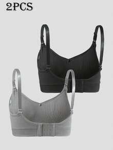 Moonlight&Mama 2pcs Maternity Seamless Non-Sagging Nursing Bras, Solid Color - Multicolor - View 2