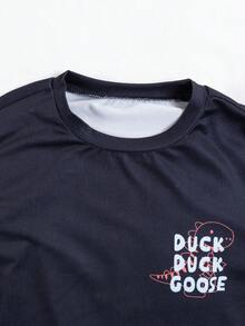 2pcs Toddler Boys Casual Dinosaur & Letter Print Round Neck Long Sleeve Top And Plaid Loose Pants Homewear Set Boys 2 Pcs Set Boys Sleep Wear Boys Pajama Boys Lounge Set Youth Boy Pajamas Young Boys Pajamas-2 Piece Pajama Set Duck Dinosaur Graphic Navy Round Neck Long Sleeve Top Blue White Checkered Pants Lightweight Stretchy Sleepwear Set Cozy Bedtime Loungewear Holiday Gift 2026 New Year Essential All Season Casual Playful - Black - View 7