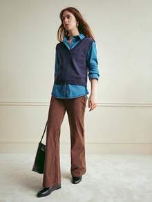 Écloséra Casual Versatile Solid Color Knit Vest - Royal Blue - View 6