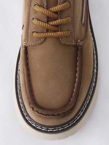 SUMWON 系带休闲船甲板鞋，适合日常穿着 - 棕色 - 查看 5