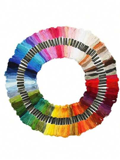 24/36/50/100/150 Peças Linha de Ponto Cruz, Linha de Bordado Colorida Feita à Mão DIY, Linha de Algodão Poliéster