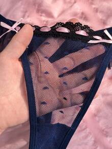 PetitDoll 1pc Women's Ruffled Sexy Thong Panty - Royal Blue - View 4