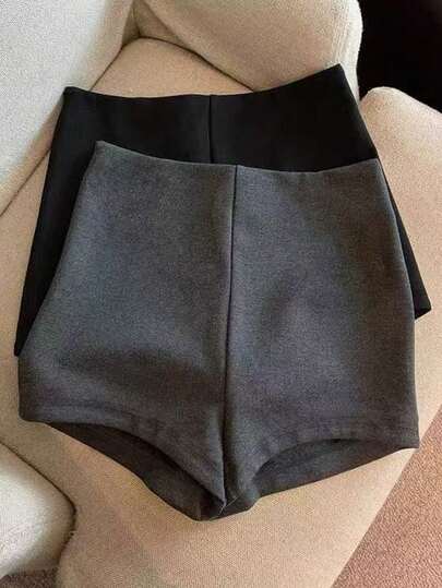 Franclia Damshorts med elastisk midja och minimalistisk passform för sport och utomhusbruk