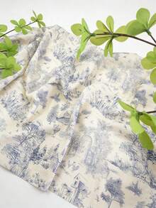 High-End Delicate Apron, Premium Feel, Youthful Style, Ink Painting Design, Vintage Korean Style, Waterproof And Oil-Resistant, Blue Trimmed, Korean Export Apron - Multicolor - View 12