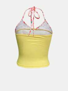 Franclia This Women's Orange 2 In 1 Printed Camisole Is Sexy And Full Of Y2K Style, Suitable For Occasions Such As Islands, Beaches, Vacations, Music Festivals And Parties - Multicolor - View 2