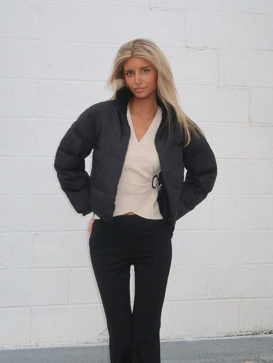 Sydney Algeri Short Style Women's Winter Padded Coat - Black - View 1