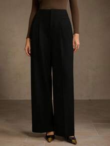 MOTF PREMIUM ELEGANT COMMUTER STRUCTURED STRAIGHT LEG DRESS PANTS - Black - View 5